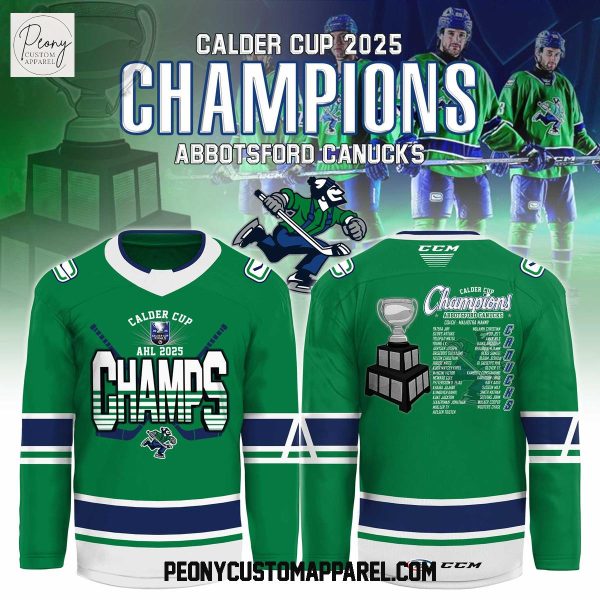 Abbotsford Canucks 2025 AHL Champions Calder Cup Hockey Jersey