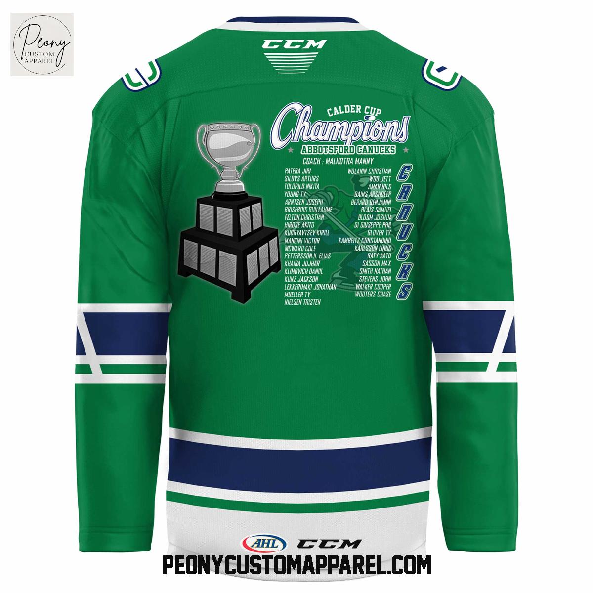 Abbotsford Canucks 2025 AHL Champions Calder Cup Hockey Jersey Abbotsford Canucks 2025 AHL Champions Calder Cup Hockey Jersey