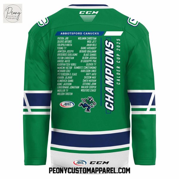 Abbotsford Canucks Calder Cup 2025 Champions Hockey Jersey