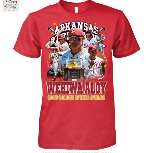Arkansas Razorbacks Wehiwa Aloy 2025 Golden Spikes Award T Shirt