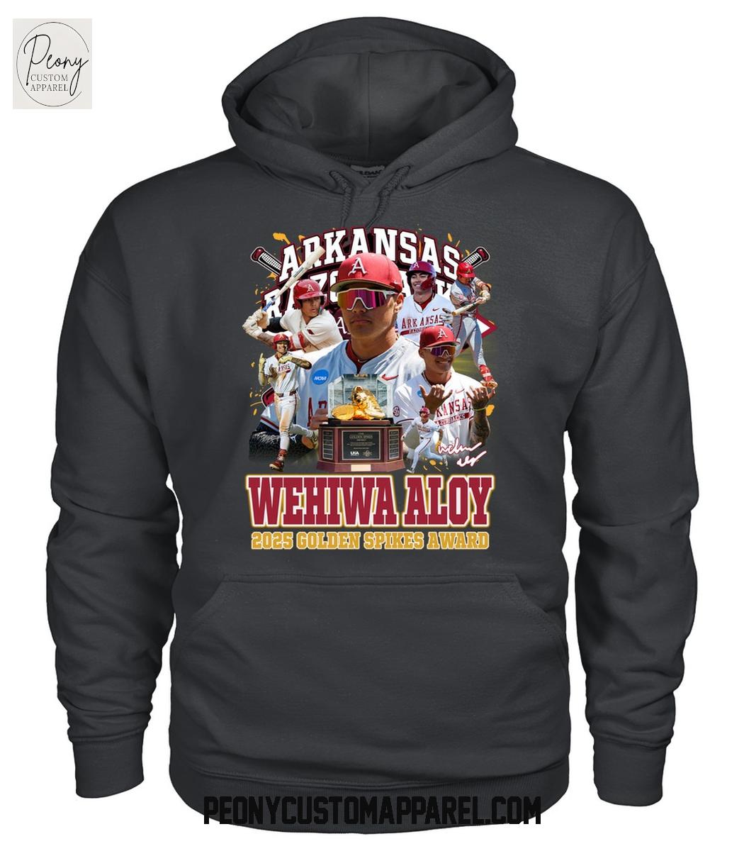 Arkansas Razorbacks Wehiwa Aloy 2025 Golden Spikes Award T Shirt Arkansas Razorbacks Wehiwa Aloy 2025 Golden Spikes Award T Shirt