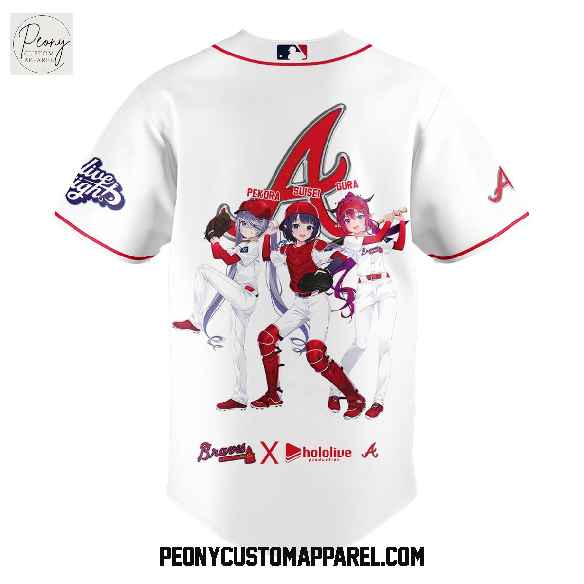 Atlanta Braves Hololive Night Collab Baseball Jersey Atlanta Braves Hololive Night Collab Baseball Jersey