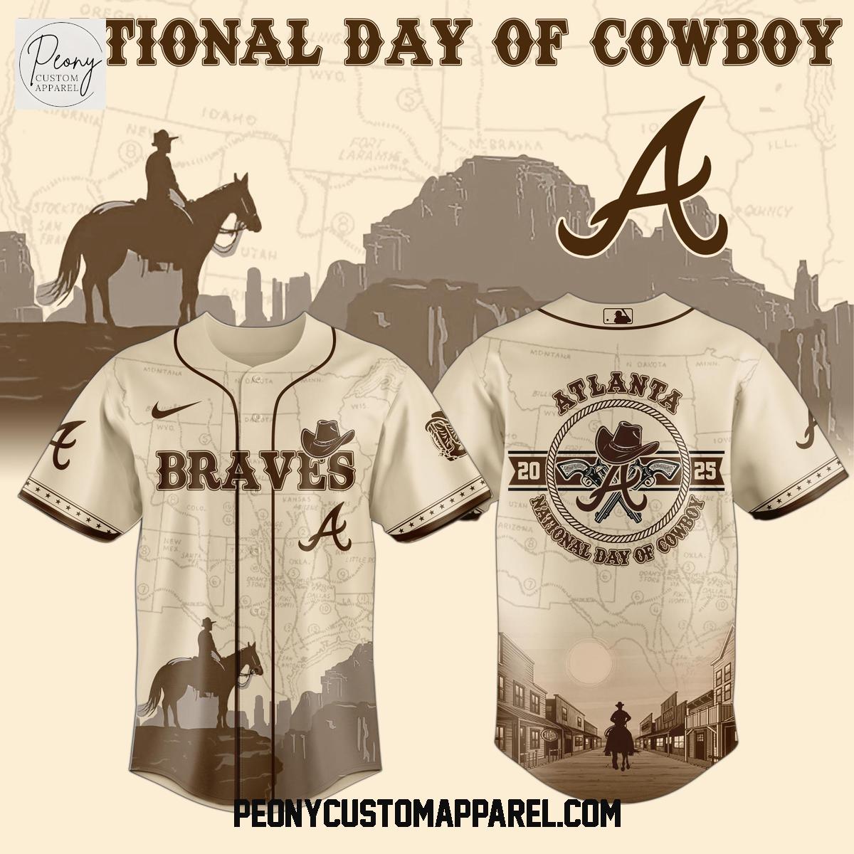 Atlanta Braves MLB x National Day Of Cowboys Baseball Jersey Atlanta Braves MLB x National Day Of Cowboys Baseball Jersey