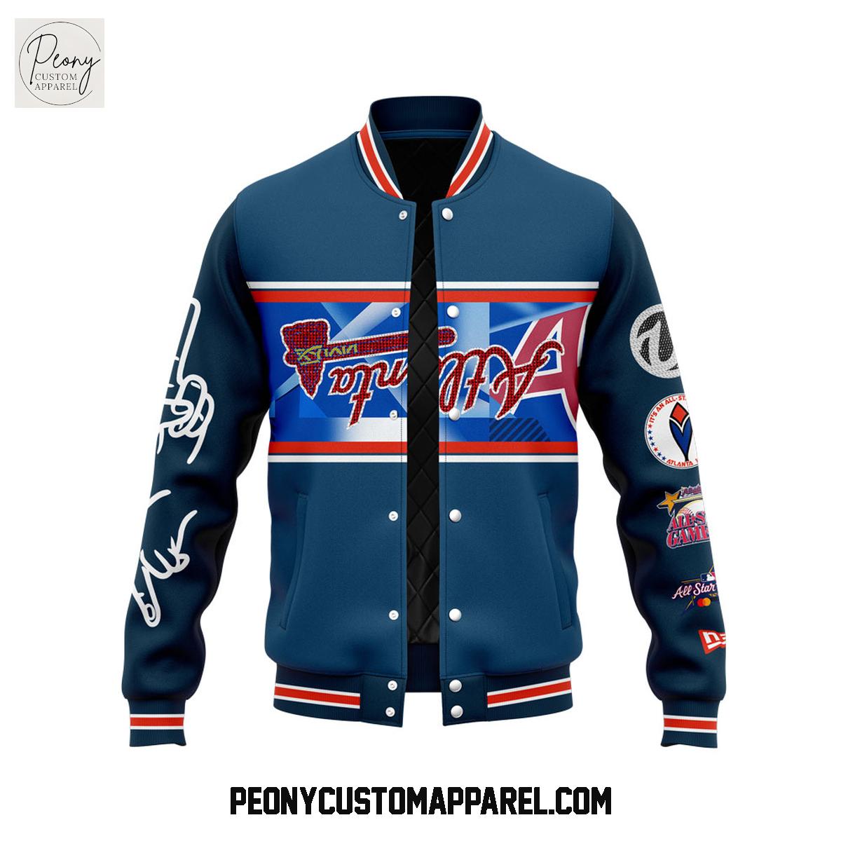 Atlanta Braves Peace Up A Town Down Baseball Jacket Atlanta Braves Peace Up A Town Down Baseball Jacket