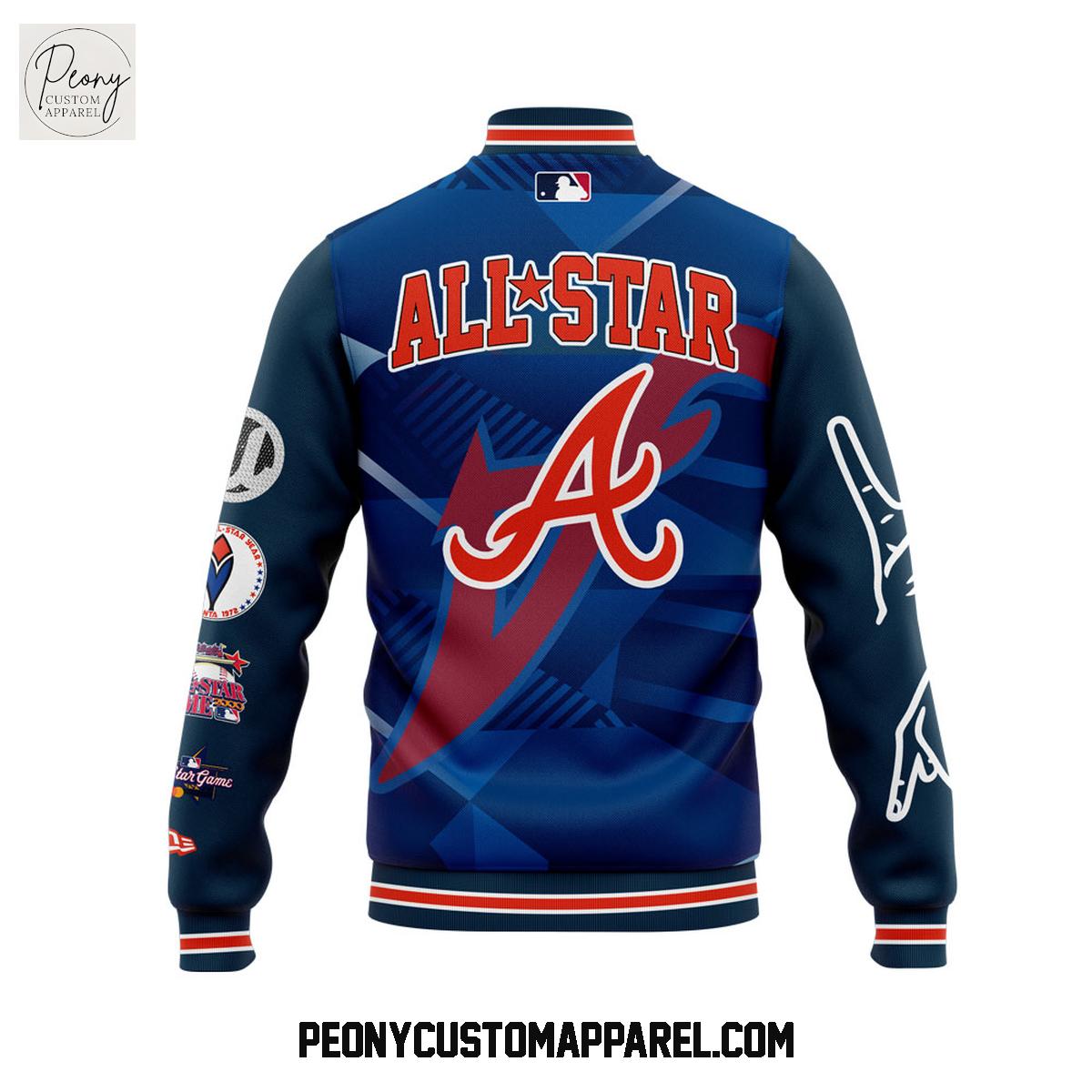 Atlanta Braves Peace Up A Town Down Baseball Jacket Atlanta Braves Peace Up A Town Down Baseball Jacket