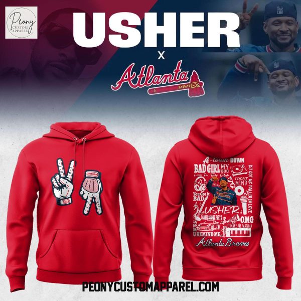 Atlanta Braves Usher Night 2025 Red Hoodie Shirt