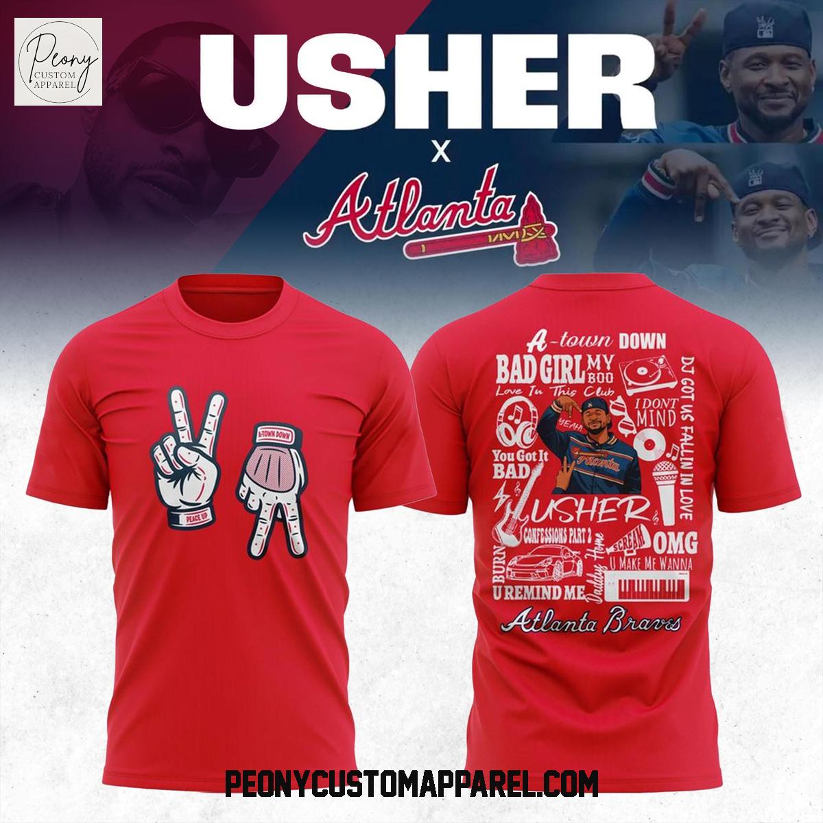 Atlanta Braves Usher Night 2025 Red Hoodie Shirt Atlanta Braves Usher Night 2025 Red Hoodie Shirt