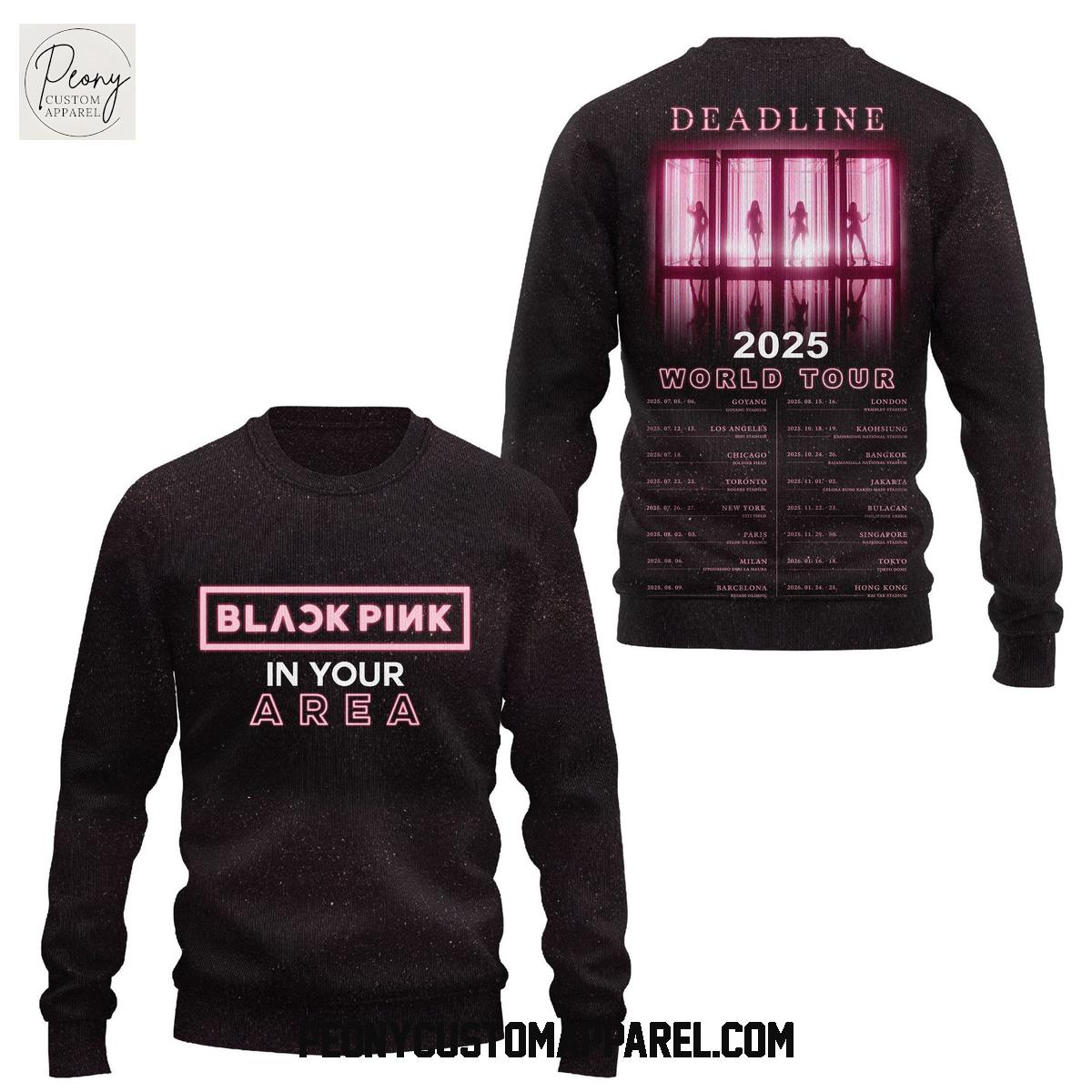 Black Pink Deadline 2025 World Tour Hoodie T Shirt Black Pink Deadline 2025 World Tour Hoodie T Shirt