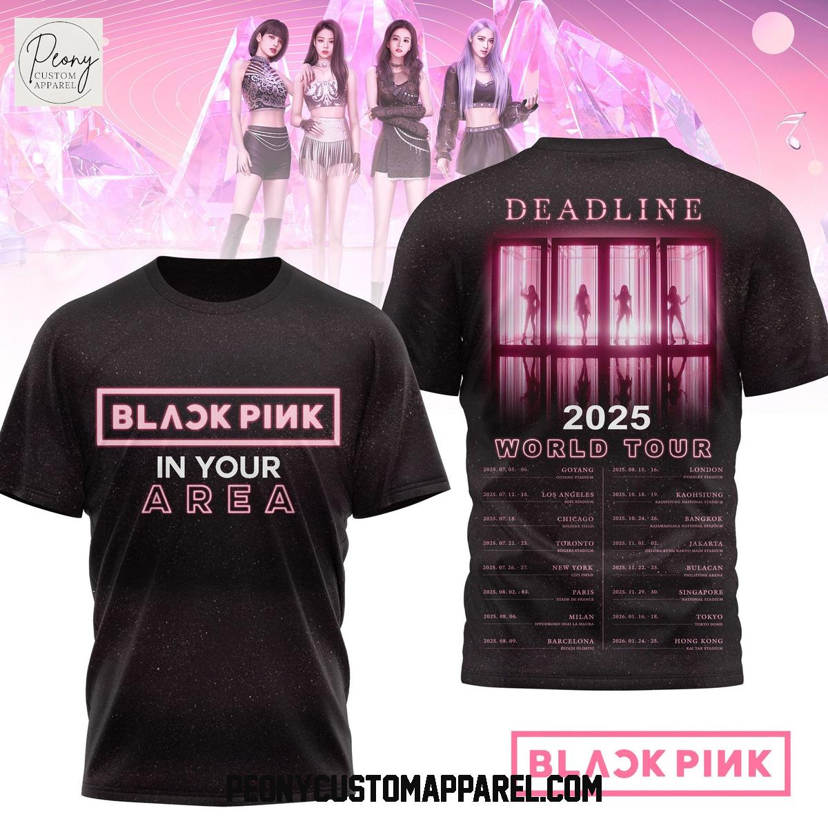 Black Pink Deadline 2025 World Tour Hoodie T Shirt Black Pink Deadline 2025 World Tour Hoodie T Shirt