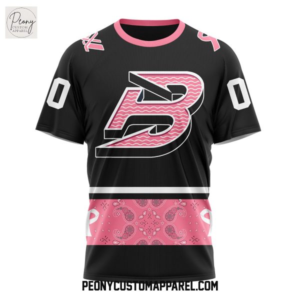Boston Fleet PWHL Pink Paisley Fights Breast Cancer Hoodie Shirt