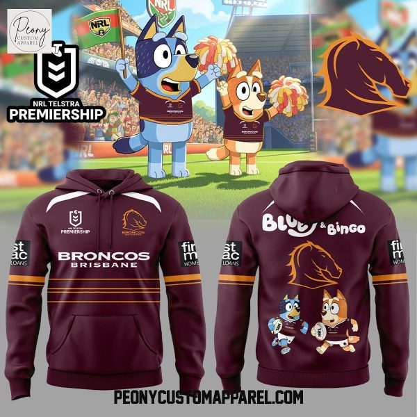 Brisbane Broncos Bluey and Bingo Hoodie Shirt