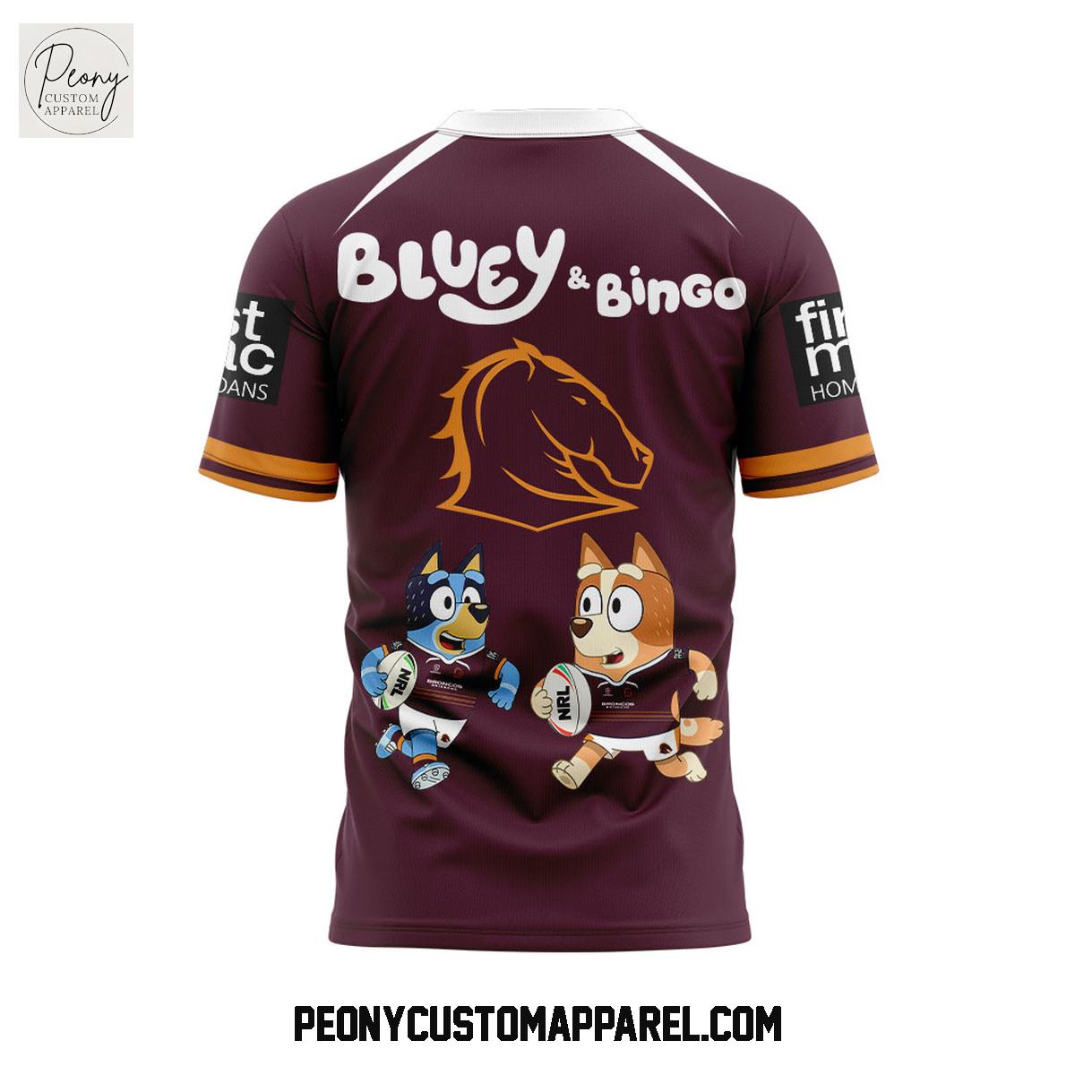 Brisbane Broncos Bluey and Bingo Hoodie Shirt Brisbane Broncos Bluey and Bingo Hoodie Shirt