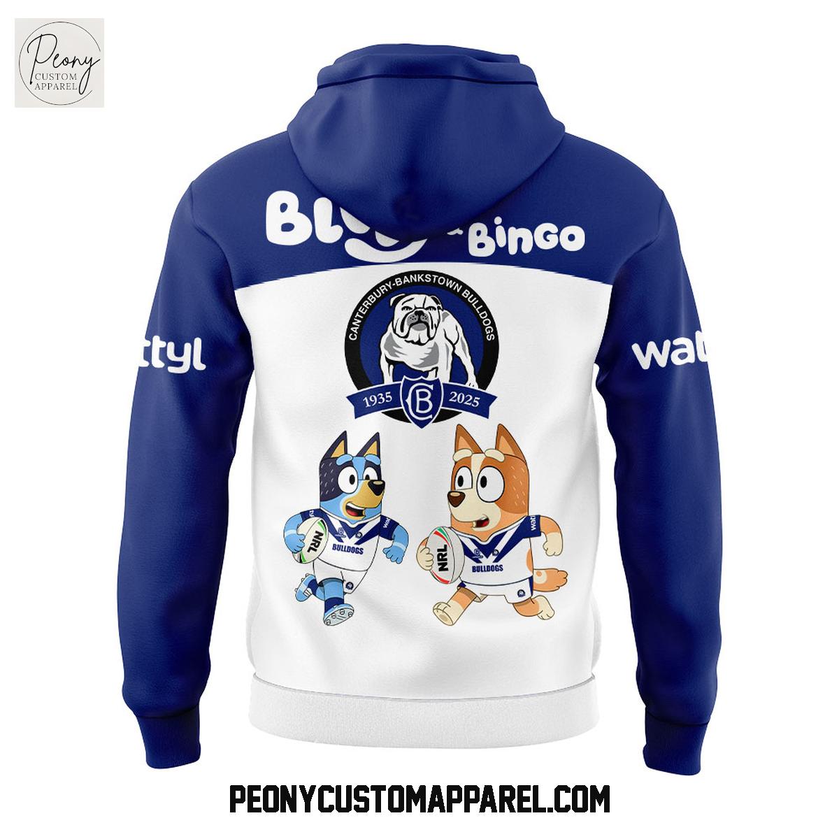 Canterbury Bulldogs Bluey and Bingo Hoodie Shirt Canterbury Bulldogs Bluey and Bingo Hoodie Shirt