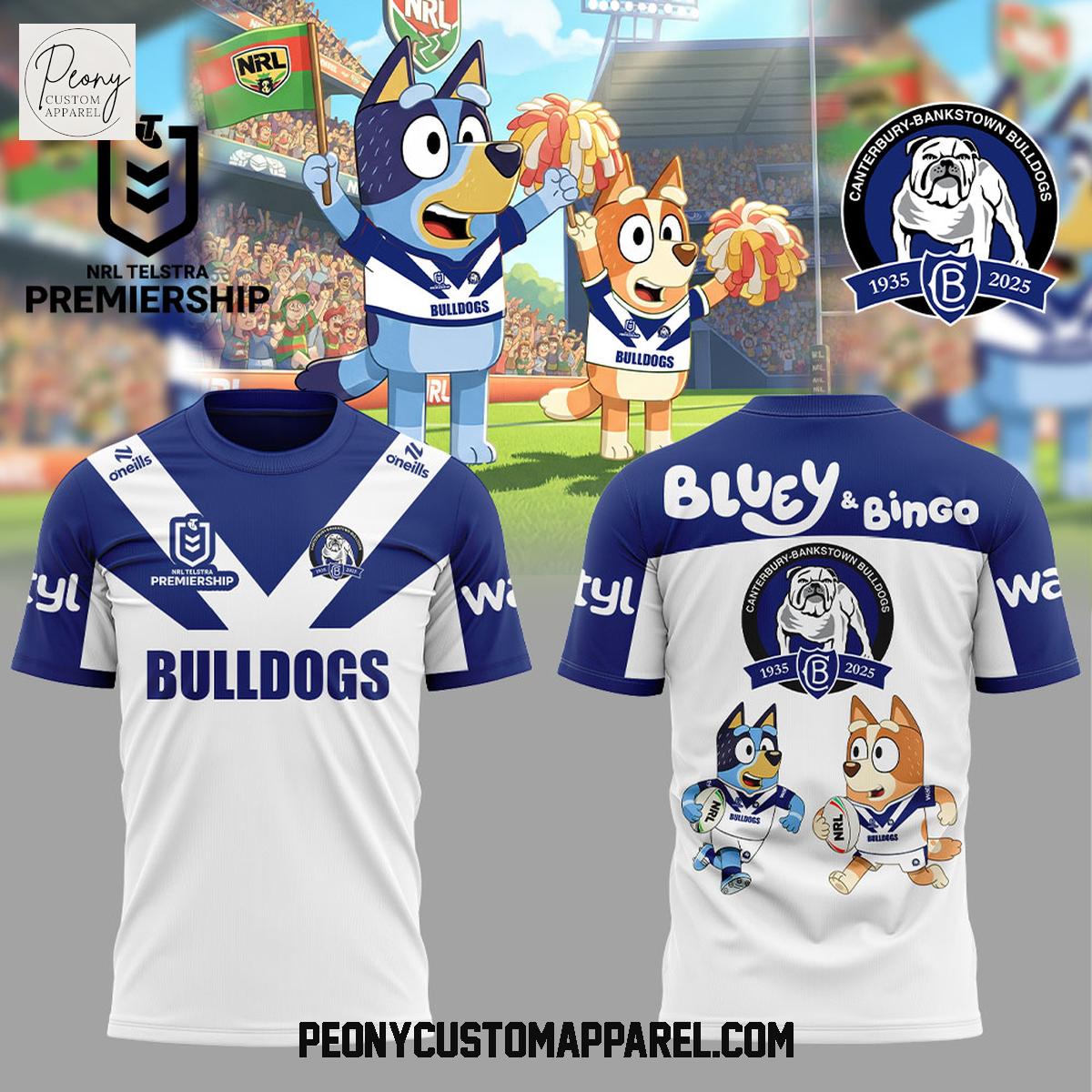 Canterbury Bulldogs Bluey and Bingo Hoodie Shirt Canterbury Bulldogs Bluey and Bingo Hoodie Shirt