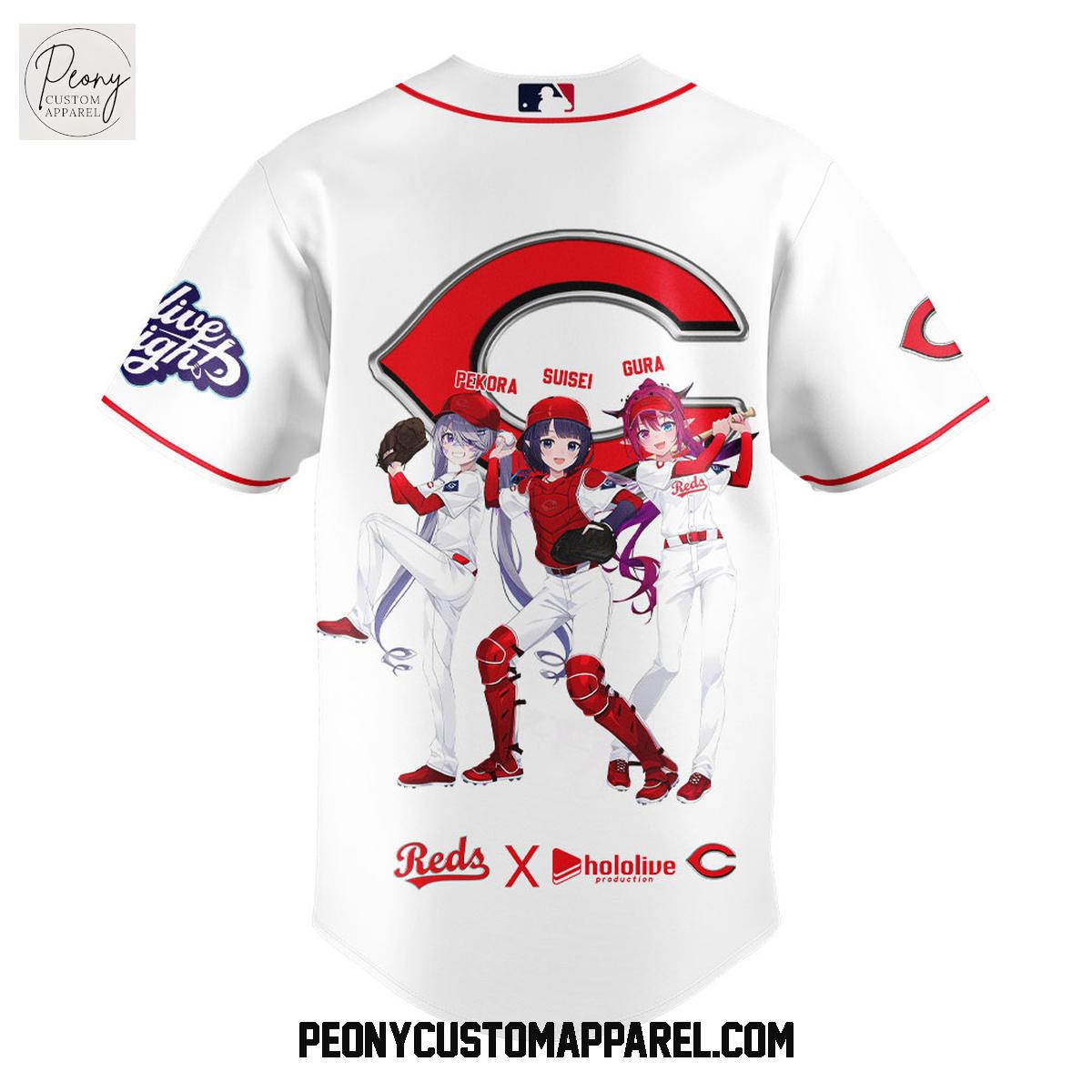 Cincinnati Reds Hololive Night Collab Baseball Jersey Cincinnati Reds Hololive Night Collab Baseball Jersey
