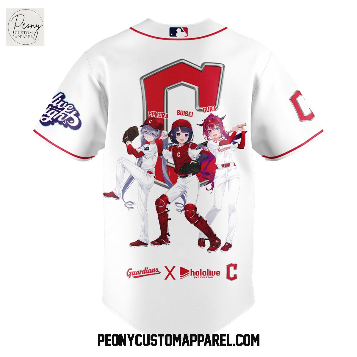 Cleveland Guardians Hololive Night Collab Baseball Jersey Cleveland Guardians Hololive Night Collab Baseball Jersey
