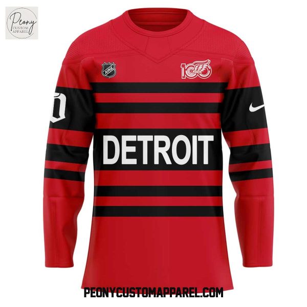 Detroit Red Wings Ten Game 100 Plans Uniform Retro Hockey Jersey