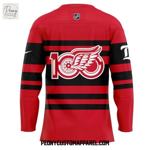 Detroit Red Wings Ten Game 100 Plans Uniform Retro Hockey Jersey