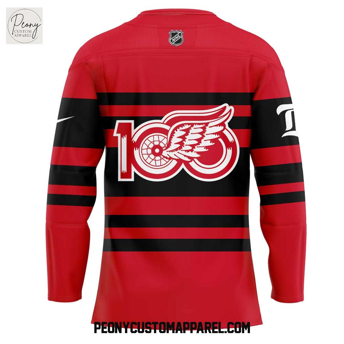 Detroit Red Wings Ten Game 100 Plans Uniform Retro Hockey Jersey Detroit Red Wings Ten Game 100 Plans Uniform Retro Hockey Jersey