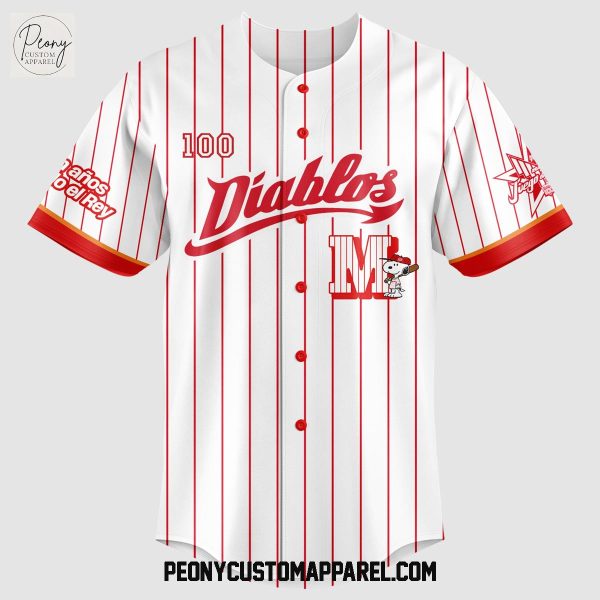 Diablos Rojos del Mexico Peanuts 100th Anniversary 2025 Baseball Jersey
