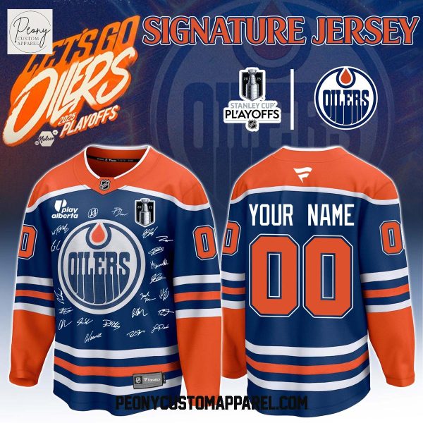 Edmonton Oilers NHL Stanley Cup Finals Champions Signature Team Hockey Jersey