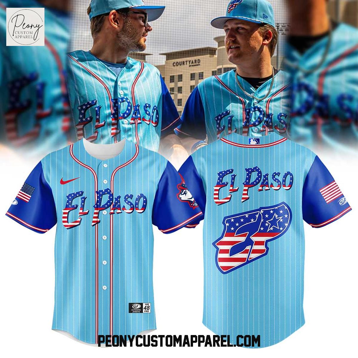 El Paso Chihuahuas Independence Day Baseball Jersey El Paso Chihuahuas Independence Day Baseball Jersey