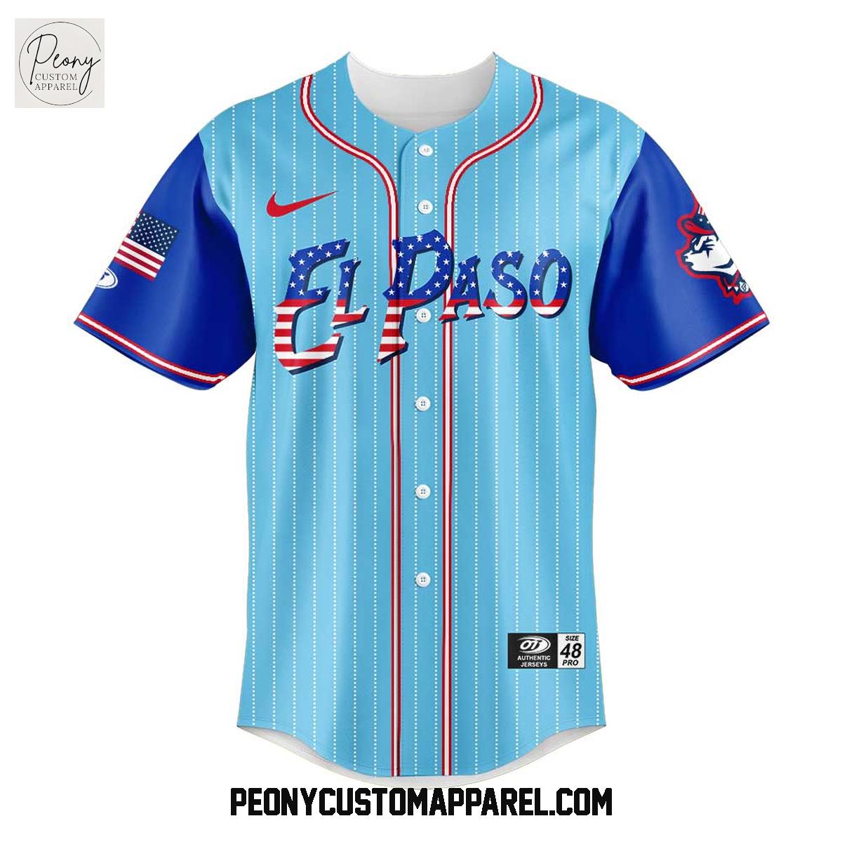 El Paso Chihuahuas Independence Day Baseball Jersey El Paso Chihuahuas Independence Day Baseball Jersey