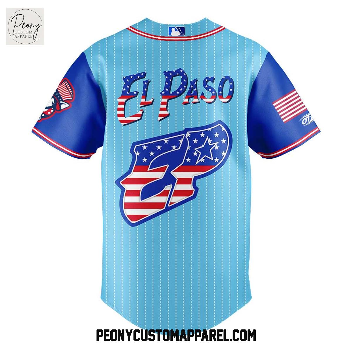 El Paso Chihuahuas Independence Day Baseball Jersey El Paso Chihuahuas Independence Day Baseball Jersey