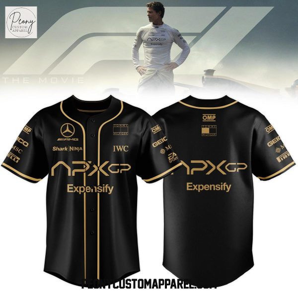 F1 Tech Collection The Movie 2025 APXGP x Brad Pitt Black Baseball Jersey