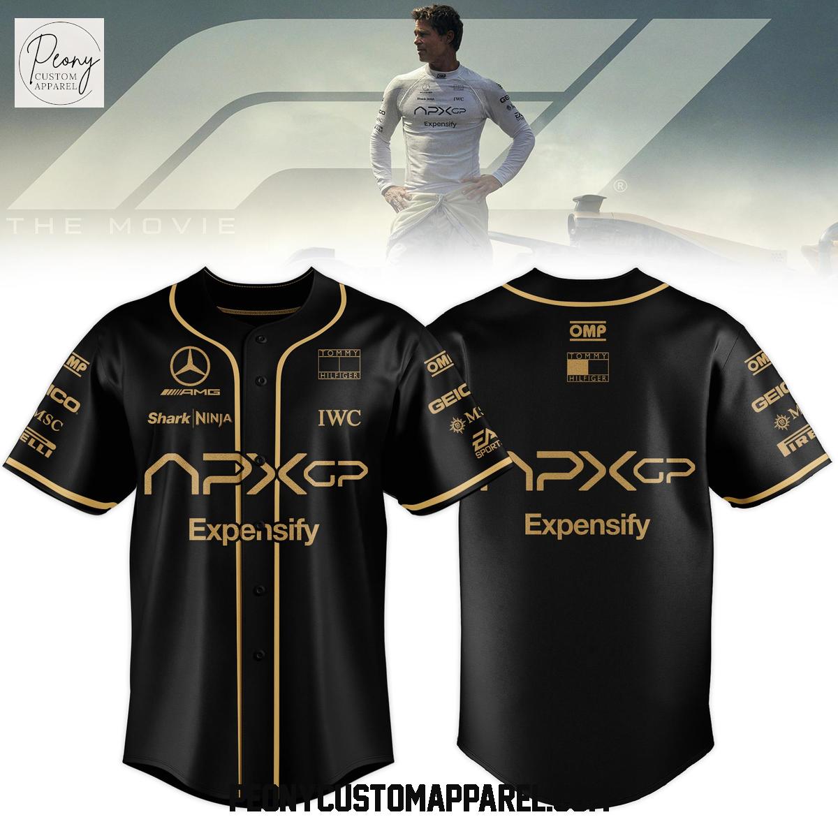 F1 Tech Collection The Movie 2025 APXGP x Brad Pitt Black Baseball Jersey F1 Tech Collection The Movie 2025 APXGP x Brad Pitt Black Baseball Jersey