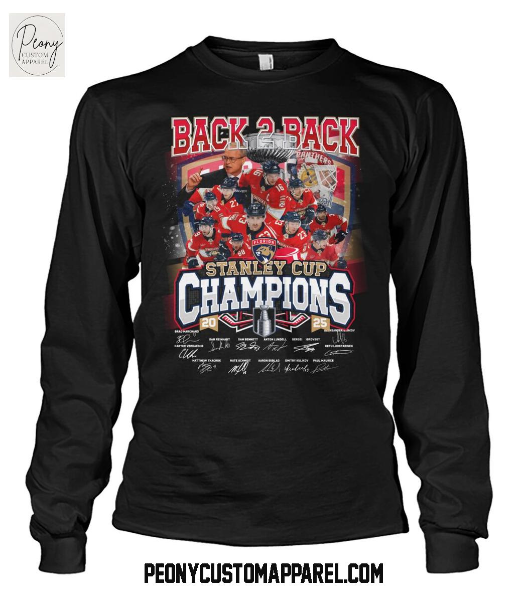 Florida Panthers Back 2 Back Champions Stanley Cup 2025 T Shirt Florida Panthers Back 2 Back Champions Stanley Cup 2025 T Shirt