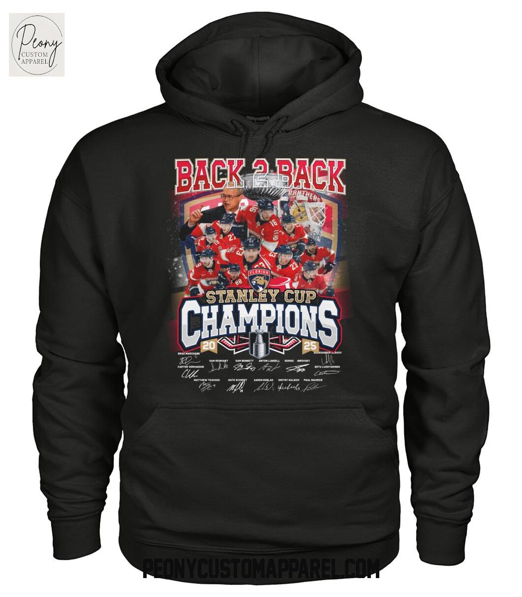 Florida Panthers Back 2 Back Champions Stanley Cup 2025 T Shirt Florida Panthers Back 2 Back Champions Stanley Cup 2025 T Shirt