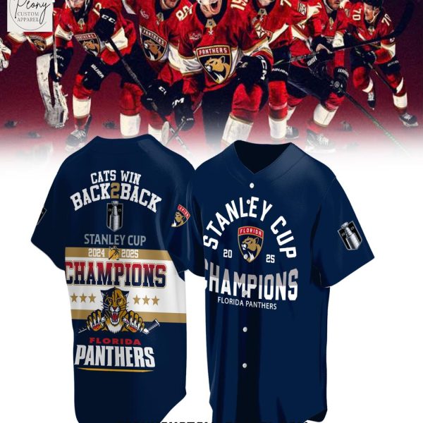 Florida Panthers Cats Win Back 2 Back Stanley Cup Baseball Jersey