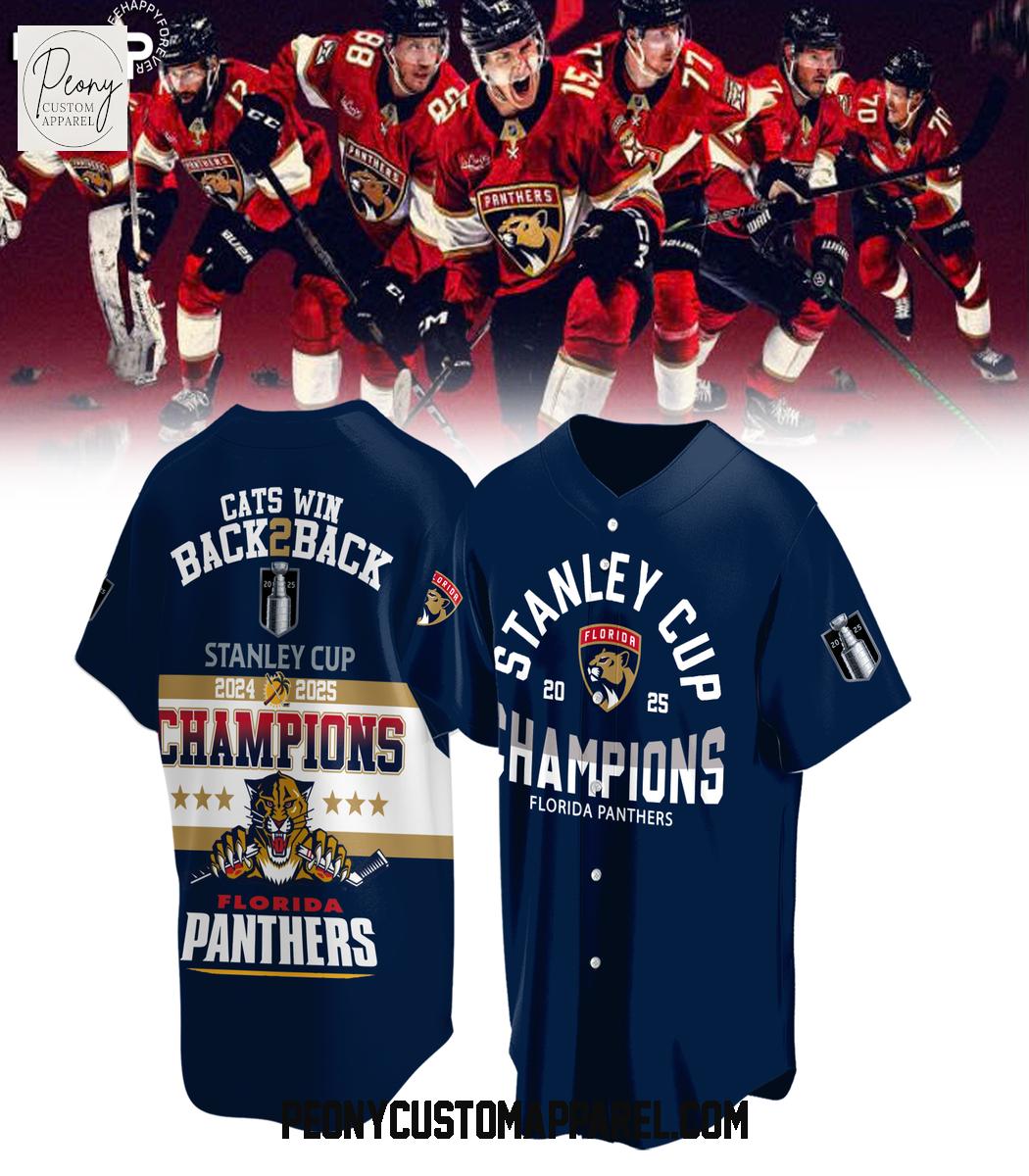 Florida Panthers Cats Win Back 2 Back Stanley Cup Baseball Jersey Florida Panthers Cats Win Back 2 Back Stanley Cup Baseball Jersey