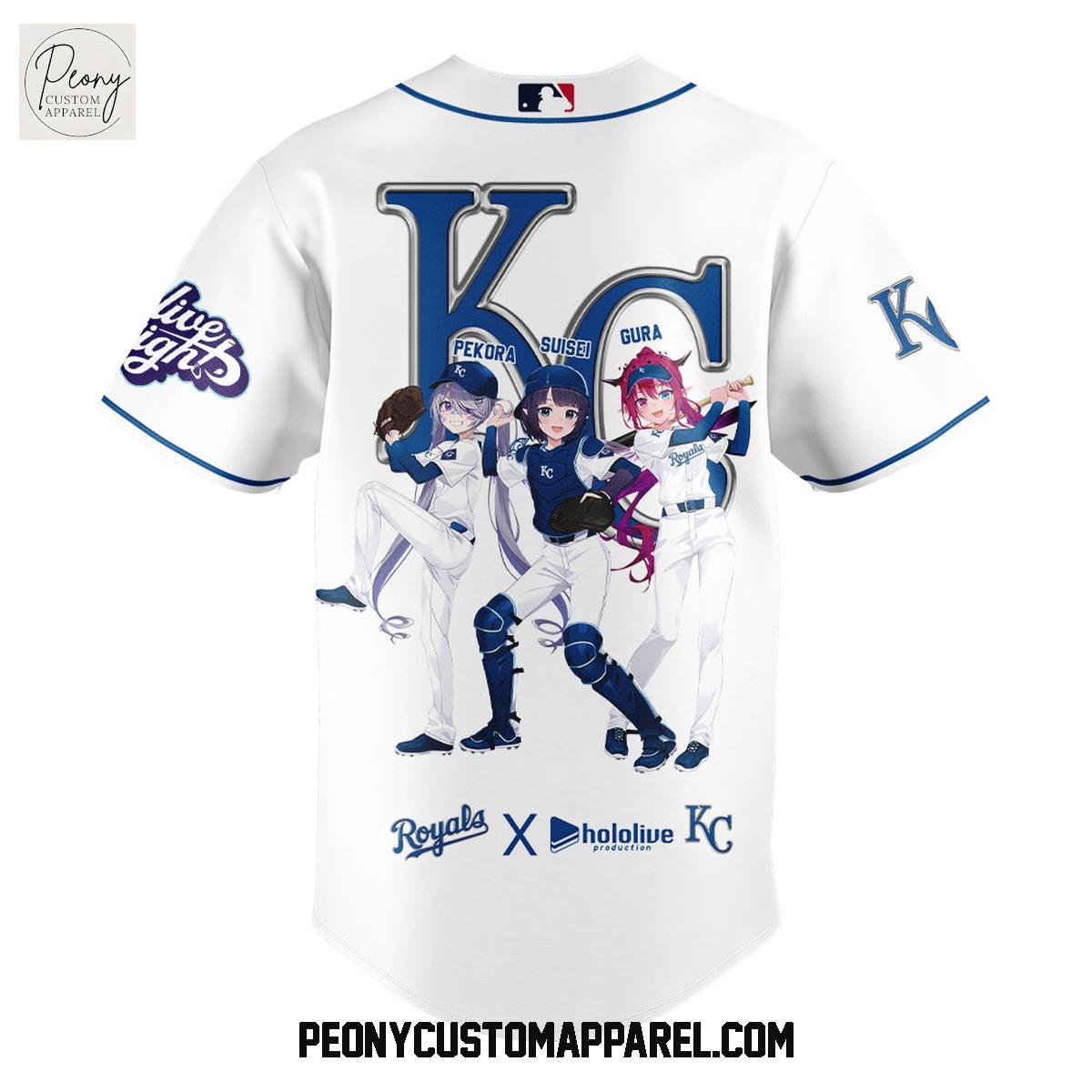 Kansas City Royals Hololive Night Collab Baseball Jersey Kansas City Royals Hololive Night Collab Baseball Jersey