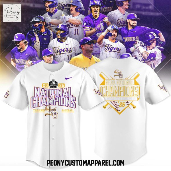 LSU Tigers Baseball College World Series Champions 2025 Baseball Jersey
