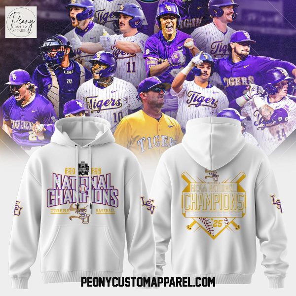 LSU Tigers Baseball College World Series Champions White Hoodie Shirt