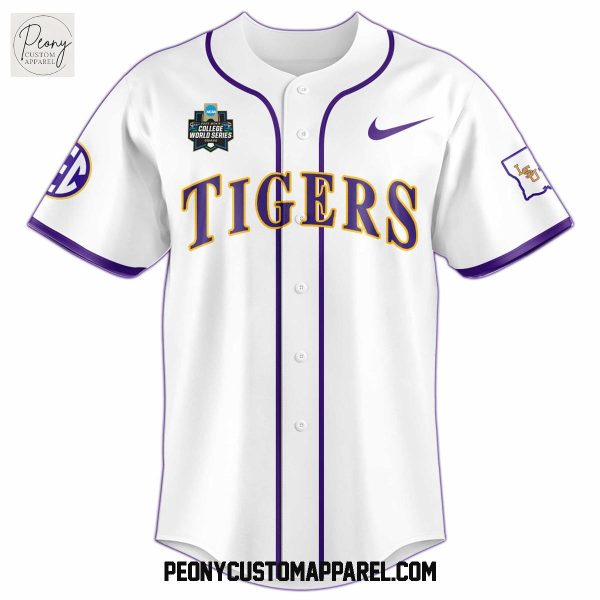 LSU Tigers NCAA National Champions White Baseball Jersey
