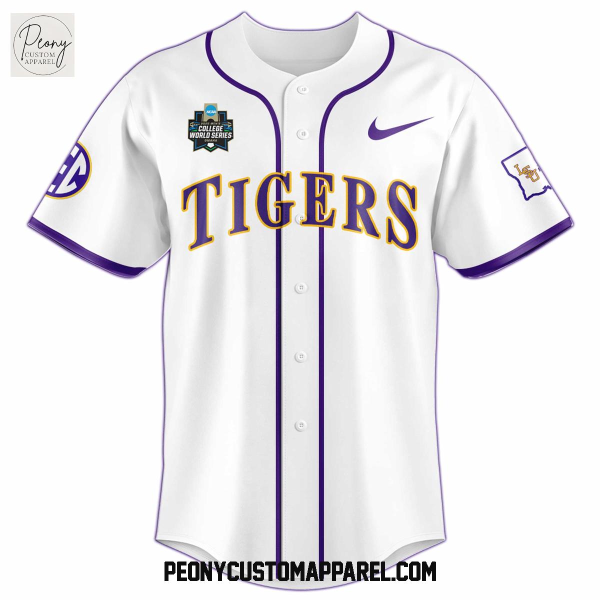 LSU Tigers NCAA National Champions White Baseball Jersey LSU Tigers NCAA National Champions White Baseball Jersey