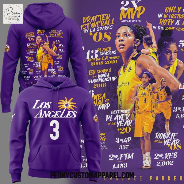 Los Angeles Sparks Candace Parker Legend 2025 Hoodie Shirt