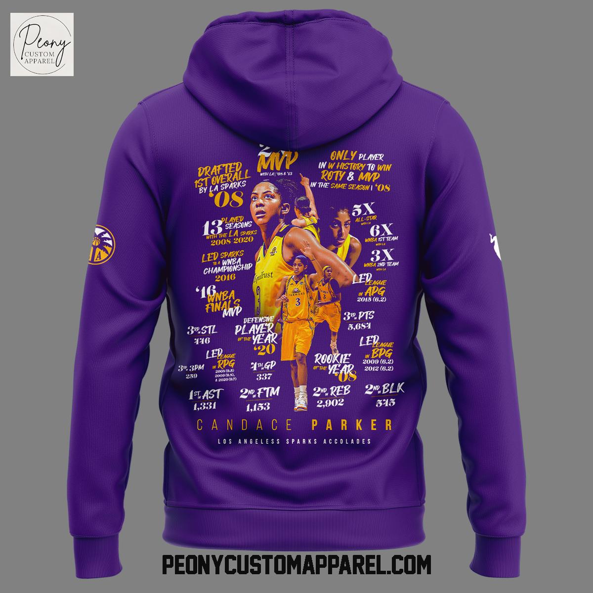 Los Angeles Sparks Candace Parker Legend 2025 Hoodie Shirt Los Angeles Sparks Candace Parker Legend 2025 Hoodie Shirt