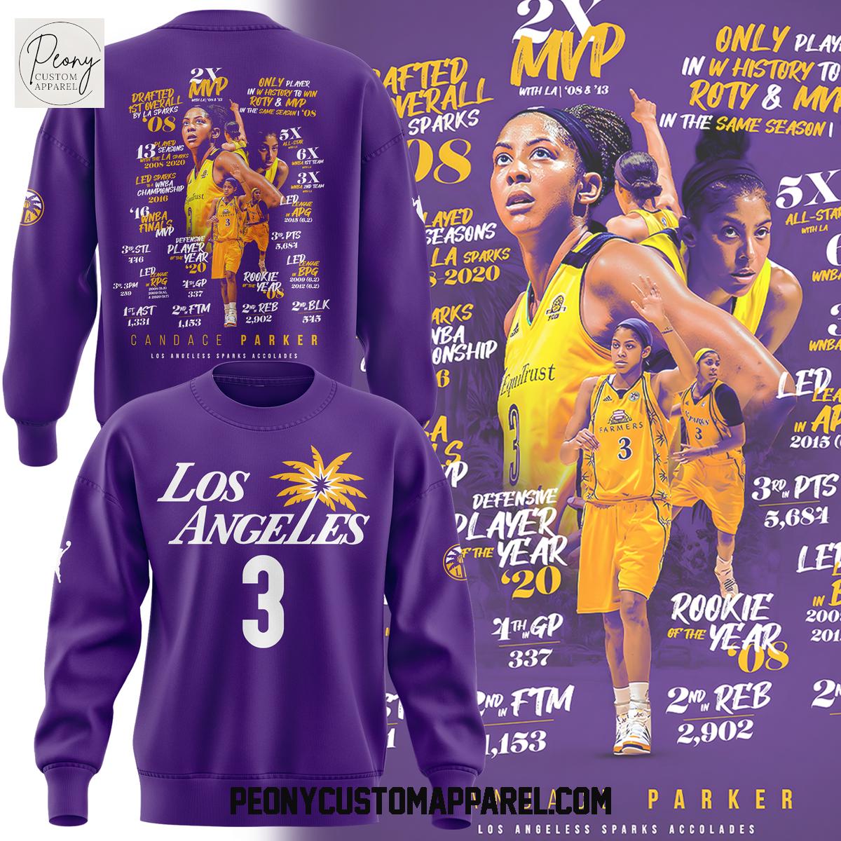 Los Angeles Sparks Candace Parker Legend 2025 Hoodie Shirt Los Angeles Sparks Candace Parker Legend 2025 Hoodie Shirt