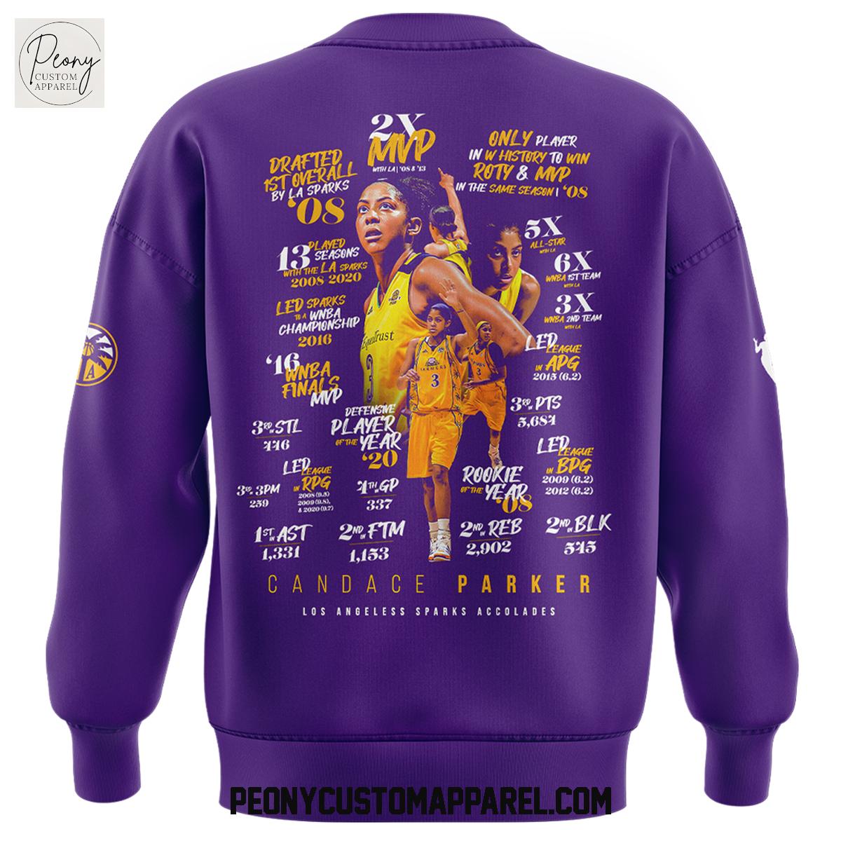 Los Angeles Sparks Candace Parker Legend 2025 Hoodie Shirt Los Angeles Sparks Candace Parker Legend 2025 Hoodie Shirt