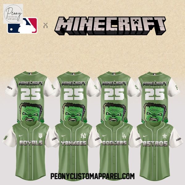 MLB Mix Minecraft Movie 2025 Baseball Jersey