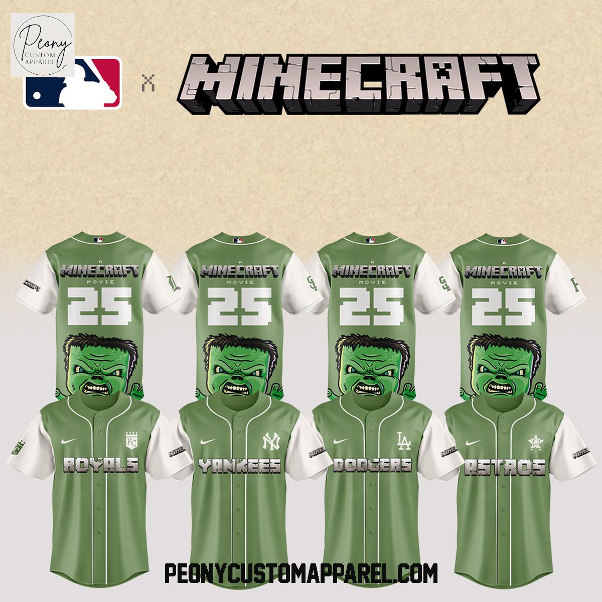MLB Mix Minecraft Movie 2025 Baseball Jersey MLB Mix Minecraft Movie 2025 Baseball Jersey