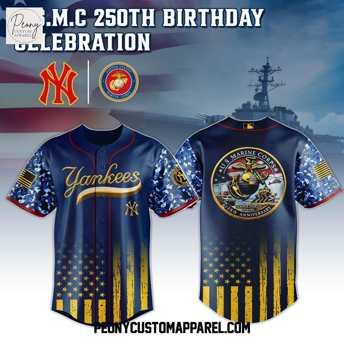 MLB Mix US USMC 250th Anniversary Baseball Jersey MLB Mix US USMC 250th Anniversary Baseball Jersey