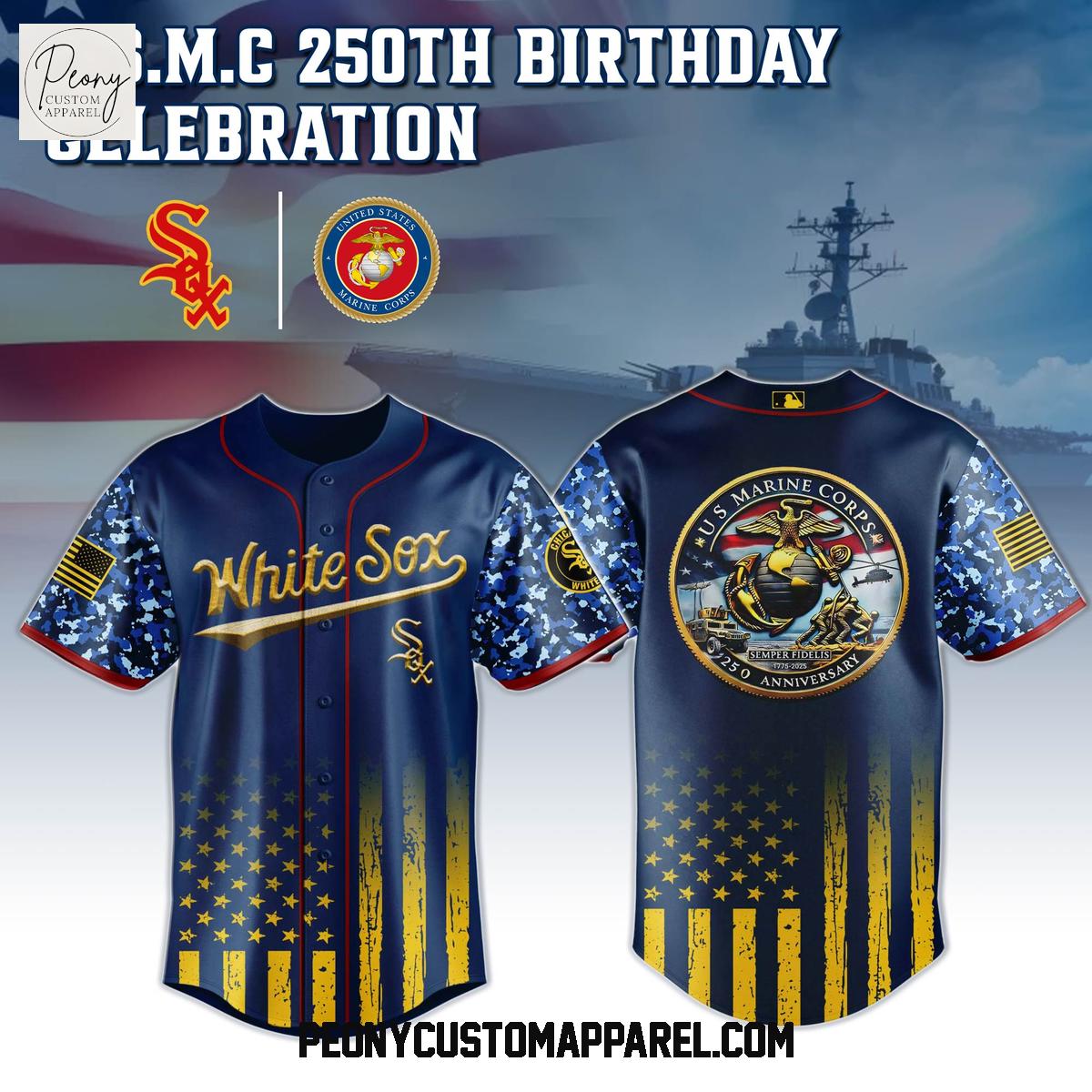 MLB Mix US USMC 250th Anniversary Baseball Jersey MLB Mix US USMC 250th Anniversary Baseball Jersey