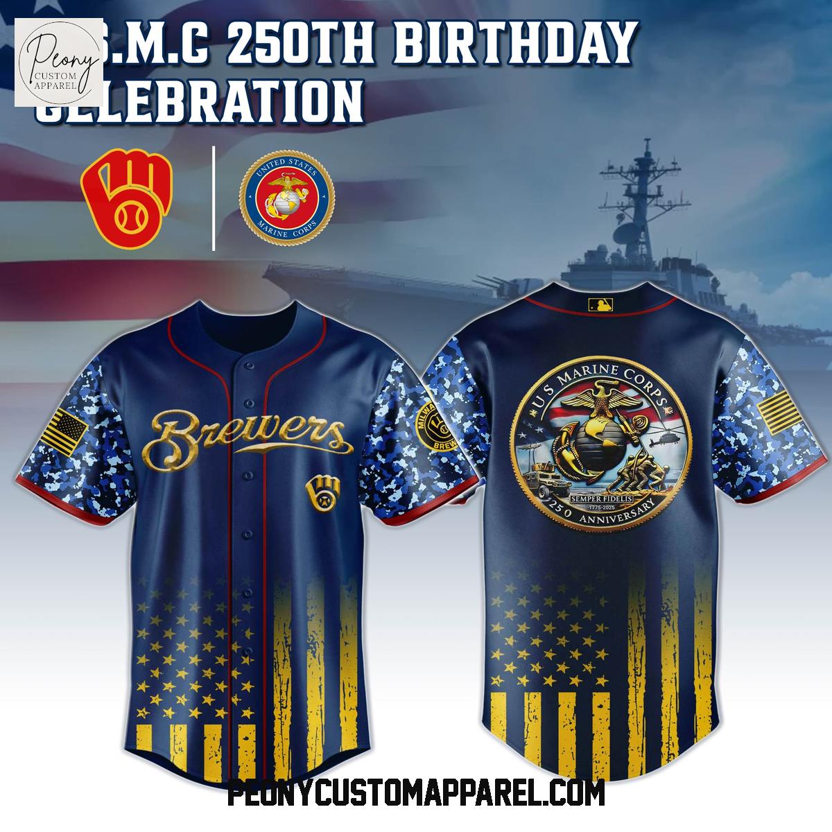 MLB Mix US USMC 250th Anniversary Baseball Jersey MLB Mix US USMC 250th Anniversary Baseball Jersey