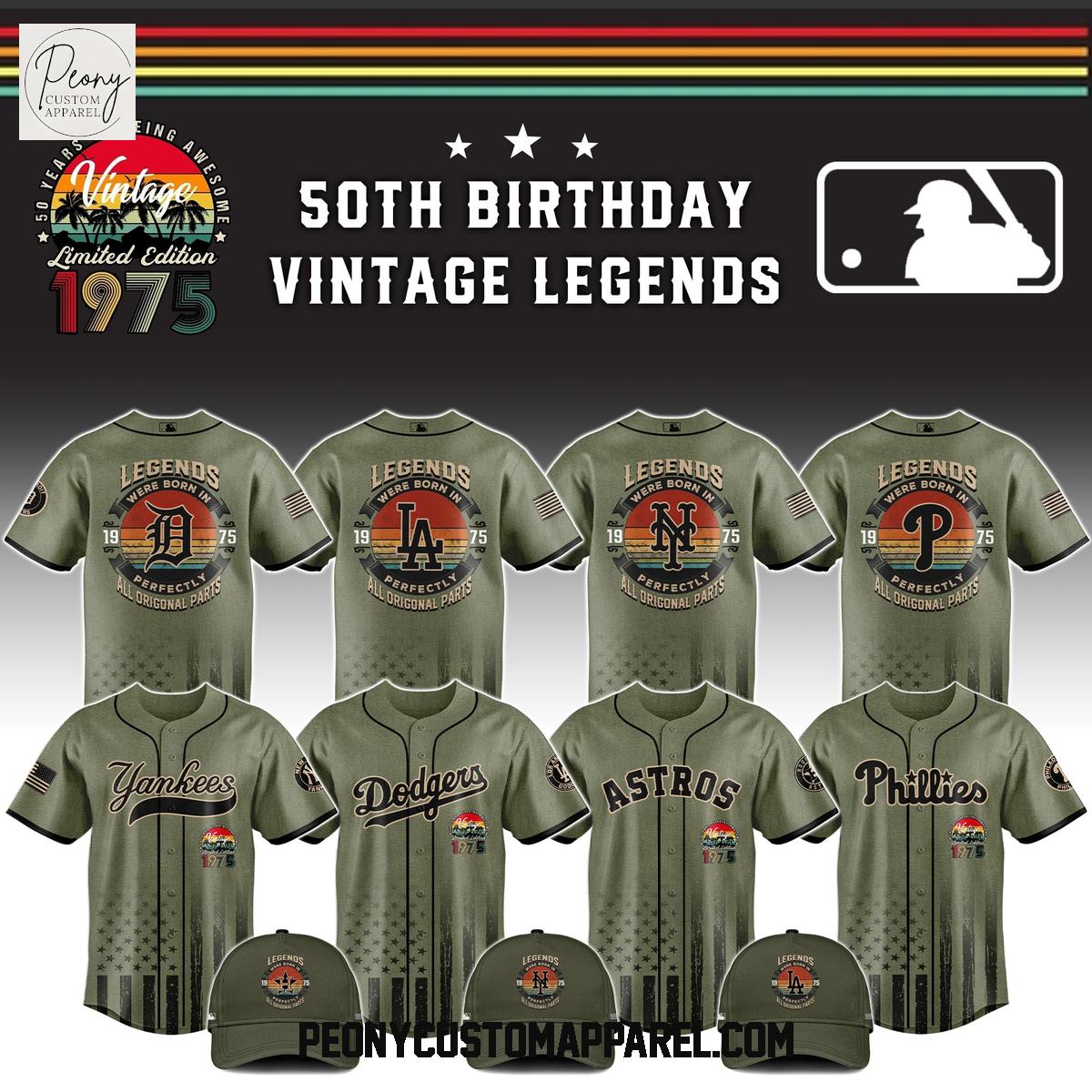 MLB x 50 Years Of Being Awesome Vintage Legends 1975 2025 Baseball Jersey MLB x 50 Years Of Being Awesome Vintage Legends 1975 2025 Baseball Jersey