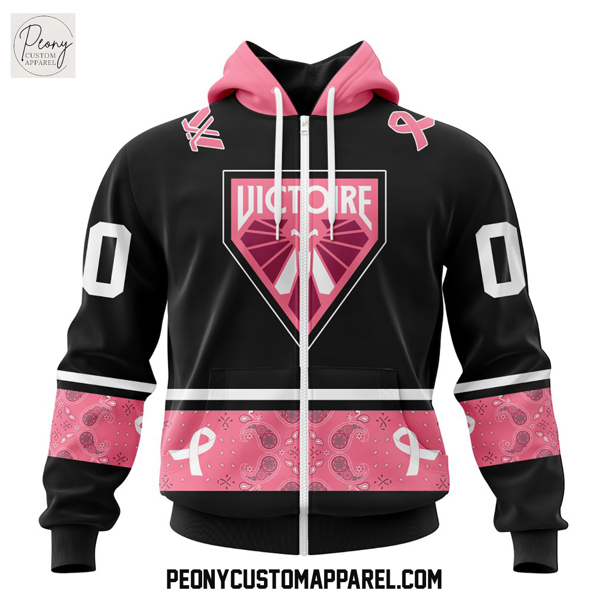 Montreal Victoire PWHL Pink Paisley Fights Breast Cancer Hoodie Shirt Montreal Victoire PWHL Pink Paisley Fights Breast Cancer Hoodie Shirt